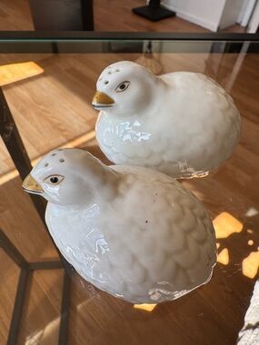 Aynsley Fine Bone China Decorative Bird Figurines - White with Gold Accents